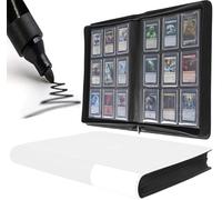 D DACCKIT Toploader Binder, Holds 288 Toploaders - 9 Pocket Top Loader Binder for 3" x 4" Rigid Card Holders for Trading Cards or Sports Cards - Model C，Classic White