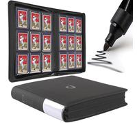 D DACCKIT Toploader Binder, Holds 288 Toploaders - 9-Pocket Top Loader Binder for 3" x 4" Rigid Card Holders for Trading Cards or Sports Cards（Model B，Classic Black ）