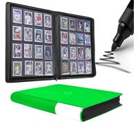 D DACCKIT Toploader Binder, Holds 640 Toploaders - 16-Pocket Top Loader Binder for 3" x 4" Rigid Card Holders for Trading Cards or Sports Cards(Model A,Brilliant Green)