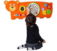 D DAKIN Toddler Sensory Wall Board: Bear Shaped Sensory Board and Fun Learning Activities: Educational Game Board for Kids, Multi-Colour, S