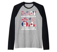 D-Day 2026 82nd Anniversary Normandy D-Day Omaha Beach 1944 Raglan Baseball Tee