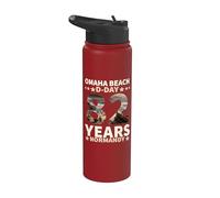 D-Day 2026 82nd Anniversary Normandy D-Day Omaha Beach 1944 Stainless Steel Insulated Water Bottle