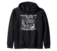 D-day 2026 82nd Anniversary Normandy D-Day Omaha Beach 1944 Zip Hoodie
