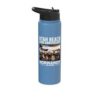 D-Day 2026 82nd Anniversary Normandy D-Day Utah Beach 1944 Stainless Steel Insulated Water Bottle