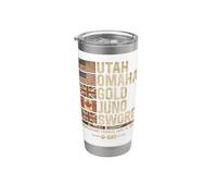 D-Day 6 June 1944 Beaches Remember and Honor Aged Stainless Steel Insulated Tumbler