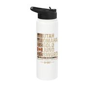 D-Day 6 June 1944 Beaches Remember and Honor Aged Stainless Steel Insulated Water Bottle