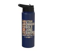D-Day 6 June 1944 Beaches Remember and Honor Aged Stainless Steel Insulated Water Bottle