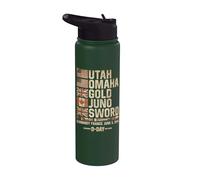 D-Day 6 June 1944 Beaches Remember and Honor Aged Stainless Steel Insulated Water Bottle