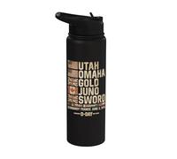 D-Day 6 June 1944 Beaches Remember and Honor Aged Stainless Steel Insulated Water Bottle