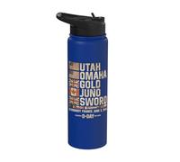D-Day 6 June 1944 Beaches Remember and Honor Aged Stainless Steel Insulated Water Bottle
