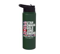D-Day 6 June 1944 Beaches Remember and Honor Stainless Steel Insulated Water Bottle