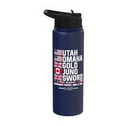 D-Day 6 June 1944 Beaches Remember and Honor Stainless Steel Insulated Water Bottle