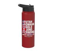 D-Day 6 June 1944 Beaches Remember and Honor Stainless Steel Insulated Water Bottle