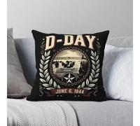 D Day 6th Of June 1944 Normandy Wwii Square Pillowcase Polyester Linen Velvet Pattern Zip Decorative Pillow Case Sofa