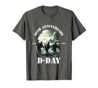 D-Day 80th Anniversary 2024, Military Action D-Day 6th June T-Shirt, Men, Asphalt Grey, 3X-Large