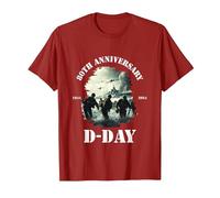 D-Day 80th Anniversary 2024, Military Action D-Day 6th June T-Shirt, Men, Cranberry Red, 3X-Large