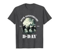 D-Day 80th Anniversary 2024, Military Action D-Day 6th June T-Shirt, Men, Dark Heather Grey, Large