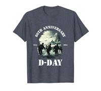 D-Day 80th Anniversary 2024, Military Action D-Day 6th June T-Shirt, Men, Heather Blue, 6X-Large