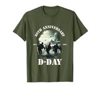 D-Day 80th Anniversary 2024, Military Action D-Day 6th June T-Shirt, Men, Olive Green, 3X-Large