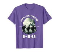 D-Day 80th Anniversary 2024, Military Action D-Day 6th June T-Shirt, Men, Purple Heather, XX-Large