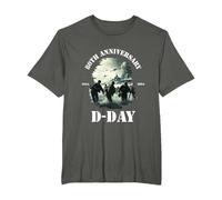 D-Day 80th Anniversary 2024, Military Action D-Day 6th June T-Shirt, Men's Big and Tall, Asphalt Grey, 4X Tall