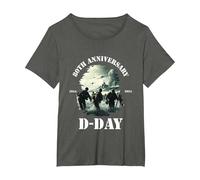 D-Day 80th Anniversary 2024, Military Action D-Day 6th June T-Shirt, Women's Plus, Asphalt Grey, 5X