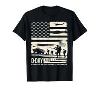 D-Day 80th Anniversary American Flag Normandy Tribute T-Shirt