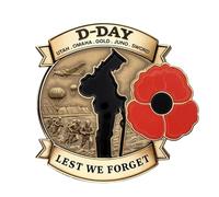 D Day 80th Anniversary Badge WWII Memorial Metal Chest Pin