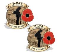D-DAY 80th Anniversary Commemorative Badge, Limited Edition D-Day Commemorative Badge, Tribute Souvenir Badge, Honour The Brave Heroes in History (2Pcs)