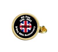 D-Day 80th Anniversary “GOLD” 1944-2024 UK Gold Plated Lapel Pin Badge
