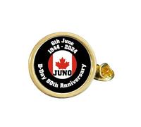 D-Day 80th Anniversary “JUNO” 1944-2024 Canada Gold Plated Lapel Pin Badge