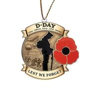 D Day 80th Pin Badge, 1944-2024 Remembering The Fallen Collectible Souvenir, Acrylic Ornament Flat Badge, Remembrance Memorial Day Badges Pins for Car Mirror Bag