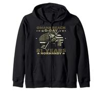 D-Day 81st Anniversary 2025 Normandy D-Day Omaha Beach 1944 Zip Hoodie