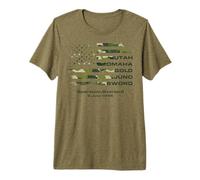 D-Day 82nd Anniversary Normandy D-Day Beaches USA Camo Flag Premium T-Shirt