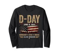 D-Day 82nd Anniversary WWII Normandy Invasion Vintage War Long Sleeve T-Shirt