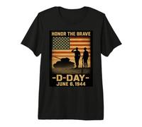 D-Day 82st Anniversary 1944-2026 Veteran Remembrance Tribute Premium T-Shirt
