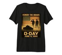 D-Day 82st Anniversary Normandy 1944 Military Tribute Men Premium T-Shirt