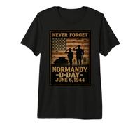 D-Day 82st Anniversary Normandy 1944 Military Tribute Men Premium T-Shirt