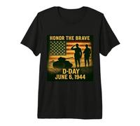 D-Day 82st Anniversary Normandy 1944 Military Tribute Men Premium T-Shirt
