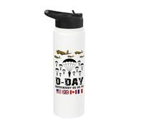 D-Day 82st Anniversary Normandy Paratroopers Veteran Tribute Stainless Steel Insulated Water Bottle