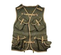 D-Day Assault Vest WW2 US OD#7 Tactical Vest Men Outdoors Cotton OD#3 Carry Equipment Replica WWII Vintage Items, Green, Medium