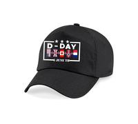 D-Day Baseball Cap - 6th June WW2 Remembrance Normandy Landings Invasion 81st Anniversary 1944-2025 UK Flag Gift Unisex Baseball Hat (Black)