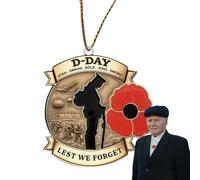 D Day Birthday Badge Pendant, D-Day Badge Ornament, 80th Birthday J Day Acrylic Badge Cherish Peace and Remember The Fallen Bag Decorations for Shoulder Bag, Se référer au descriptif, Refer to