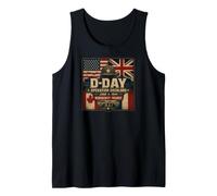 D-Day June 6, 1944 Allied Forces Flags Tank Top