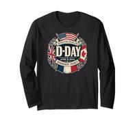 D-Day June 6, 1944 Normandy France Circular Allied Flags Long Sleeve T-Shirt