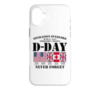 D-Day June 6, 1944 Normandy France Never Forget Black Print Case for iPhone 16 Plus