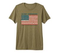 D-Day Normandy 48 Star American Flag Omaha Utah Beaches Aged Premium T-Shirt