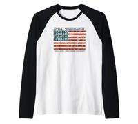 D-Day Normandy 48 Star American Flag Omaha Utah Beaches Aged Raglan Baseball Tee