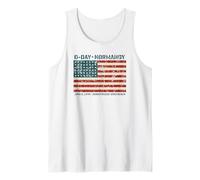 D-Day Normandy 48 Star American Flag Omaha Utah Beaches Aged Tank Top