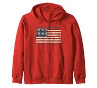 D-Day Normandy 48 Star American Flag Omaha Utah Beaches Aged Zip Hoodie